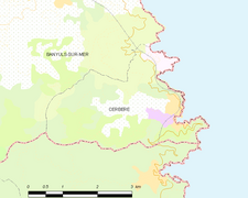 Carte de Cerbère (Pyrénées-Orientales) toute moche, illisible et incomplète de 2012.