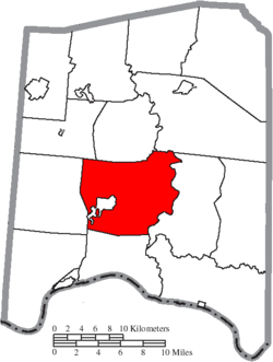蒂芬镇区在亚当斯县的位置