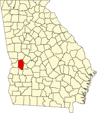 Locatie van Marion County in Georgia