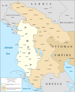 Albania indipendente Shqipëria e Pavarur - Localizzazione