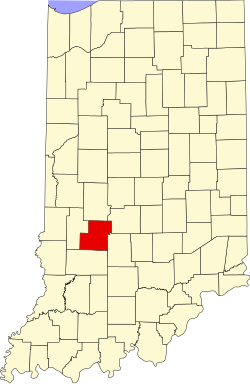 Karte von Owen County innerhalb von Indiana