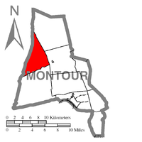 Map of Montour County, Pennsylvania Highlighting Limestone Township