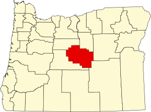 Map of Oregon highlighting Crook County