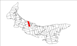 Map of Prince Edward Island highlighting Lot 20