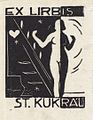 František Michl: Ex Libris Stanislav Kukrál. Woodcut, cca 1930