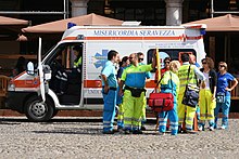 An ambulance and its crew in Modena Modena ambulance.jpg