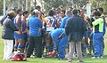 The Chiefs quarter time huddle at the 2008 International Cup