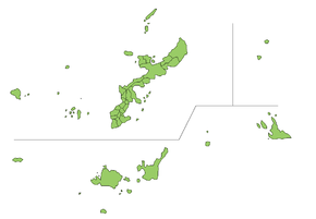Mapa prefektury Okinawa