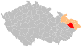 Poloha okresu Nový Jičín v Česku (klikacia mapa)