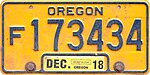 Номерной знак грузовика фермы штата Орегон 2018 - F173434.jpg