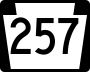 Pennsylvania Route 257 marker