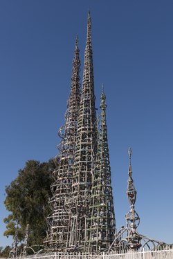 Part of Watts Towers, a collection of structures and art in the low-income Watts section of Los Angeles, California LCCN2013631540.tif