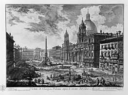 Piranesi: Piazza Navona mit Sant' Agnese in Agone, Palazzo Pamphilij und Brunnenanlagen von Bernini, Rom
