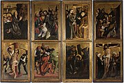 Poliptyk z Lusiny, Małopolska, 1505-1510, odsłona niedzielna: sceny drogi krzyżowej.
