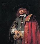 Jan Six, porträtt av Rembrandt Harmensz, 1654