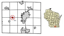 Location of Footville in Rock County, Wisconsin.