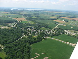 Roundhead and surrounding countryside from the air