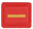 SANDF - Embossed Good Conduct Badge - SA Army - SA Army Band Uniform - National Flag Red with Gold Stripes - Level I