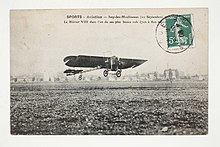 Bleriot VIII at Issy-les-Moulineaux, the first flightworthy aircraft design to have the initial form of modern flight controls for the pilot Sports Aviation - Issy-les-Moulineaux (10 septembre) - Le Bleriot VIII ... (7843390842).jpg