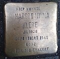 Stolperstein für Margot Minna Klebe (Hansaring 109)