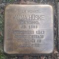 Stolperstein für Anna Hüske (Unter Krahnenbäumen 67)