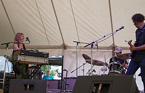 Thus Owls performing at the 2015 Hillside Festival