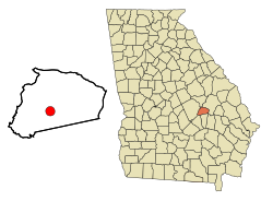 Location in Treutlen County and the state of جورجیا