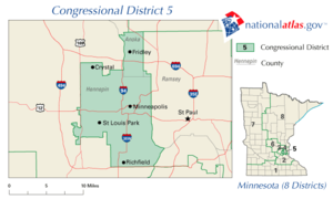 Палата представителей США, Миннесотский округ 5 map.png