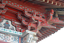 Caihua-decorations of Pavilion of Prince Teng, inspired by Song dynasty Yingzao Fashi decorations.