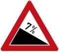 Zeichen 108-7Gefälle 7 %;bisher Zeichen 108-53