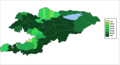 Percantage of Kyrgyz in Kyrgyzstan by region