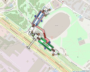 De ligging van de stations met overstapverbindingen