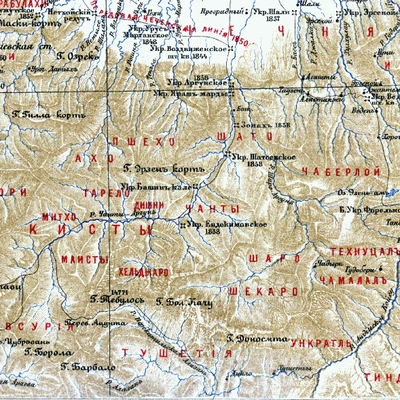 Тейп Хельдыаро (Хилдехарой) на карте 1899 года