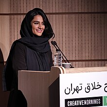 A picture of Hiwa Seyfizadeh's speech at the 20th CreativeMornings event in Tehran