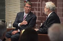 Former United States Secretary of Defense Ash Carter speaks about defense innovation at the institution in Washington, D.C. in September 2016 160919-D-SK590-091 (29170239914).jpg