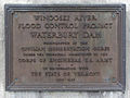 Plaque on the structure on top of the dam