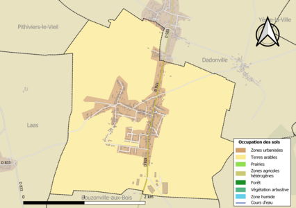 Carte des infrastructures et de l'occupation des sols en 2018 (CLC) de la commune.