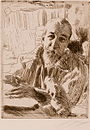 Anatole France, gezeichnet von Anders Zorn (1906)