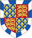 Bordura componada estilo inglés, en el escudo de armas de Escudo de armas de John Beaufort, primer conde de Somerset.
