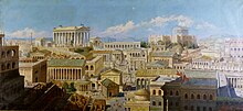 A modern depiction of Ancient Rome, the first city in the world to reach one million inhabitants Artgate Fondazione Cariplo - Betti Oreste - Veduta della Roma imperiale.jpg