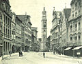 Vue en 1898 avant la destruction des maisons en face de l'Hôtel de Ville