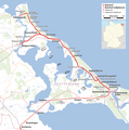 Bahnstrecken auf der Insel Usedom (Karte)