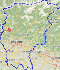Elhelyezkedése Bergamo térképén