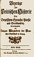 Beyträge zur Critischen Historie der Deutschen Sprache, Poesie und Beredsamkeit, Leipzig, 1732