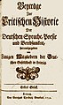 "Beyträge zur Critischen Historie der Deutschen Sprache, Poesie und Beredsamkeit" (Leipzig, 1732)