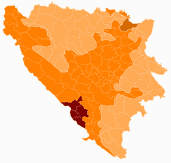 Розташування Західногерцеговинський кантон