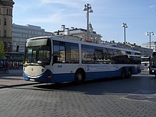 Scania L94UB chassis bus at the Central Square in Tampere, Finland Bus at Keskustori1.jpg