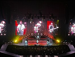 Busted performing in Glasgow, Scotland, during their 20th Anniversary Tour, October 2023