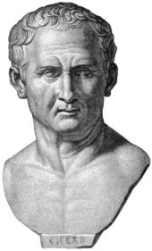 The Roman politician Marcus Tullius Cicero coined the phrase ipse dixit, which translates from the Latin as "he said it himself". Cicero.PNG