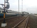 Cirebon Express trains that pass each other at Jatibarang Station